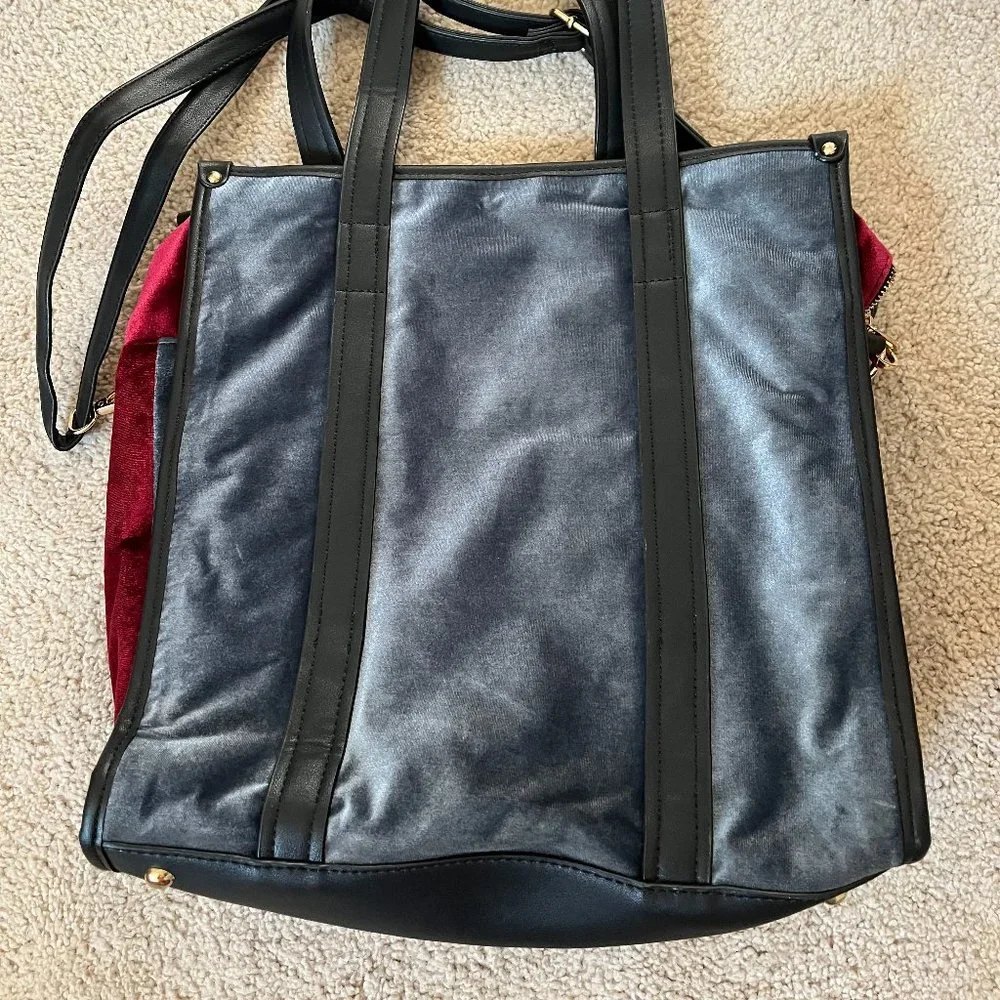 Large NWOT *Velvet* Tote Shoulder Bag w/ Removable Crossbody Strap - Picture 5 of 9
